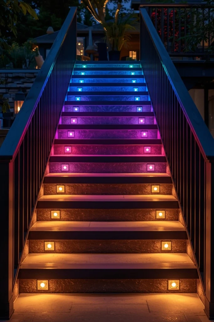 Color-Changing LED Stair Lights