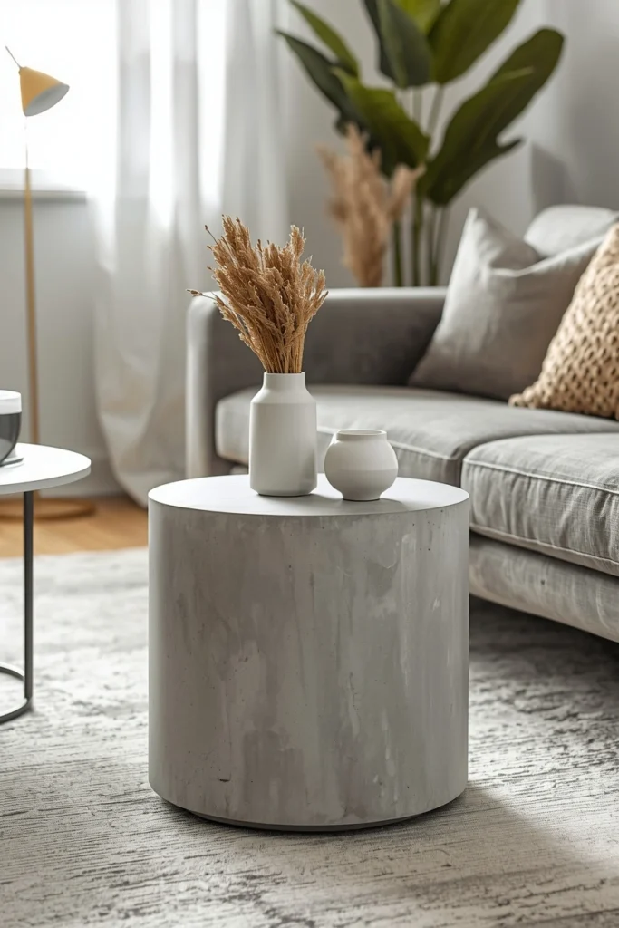 Concrete Minimalist Accent Table