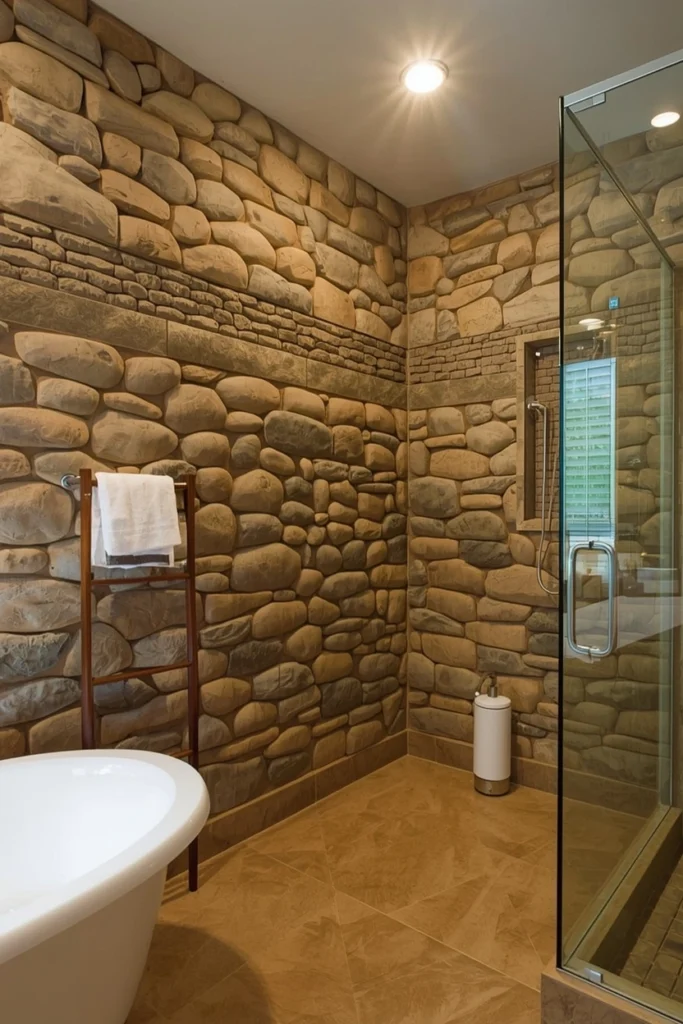 Faux River Rock Wall