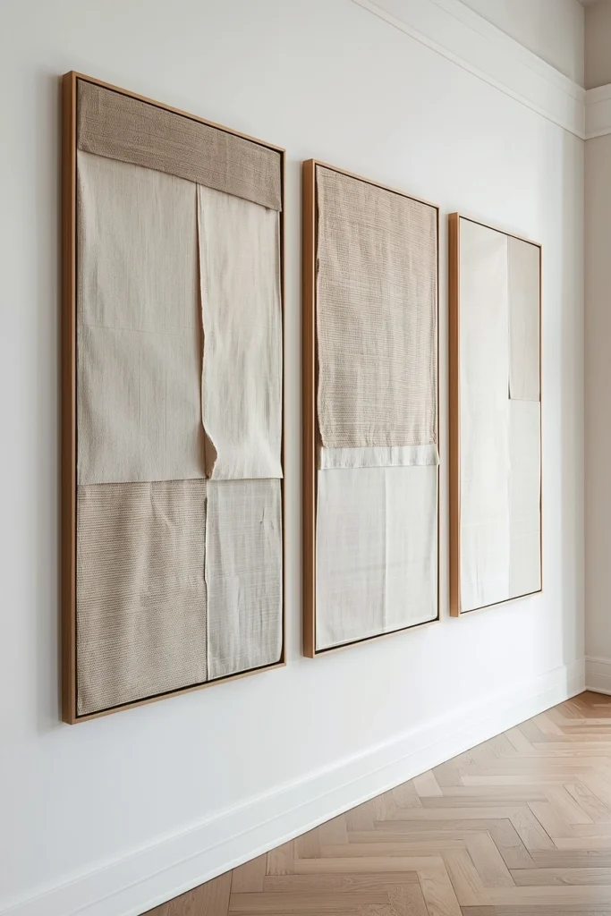 Framed Textured Fabric Panels