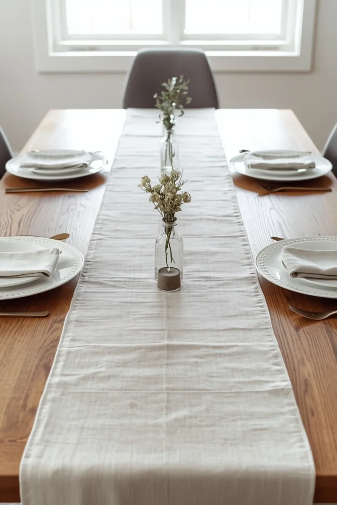 Linen Runner with Subtle Accents