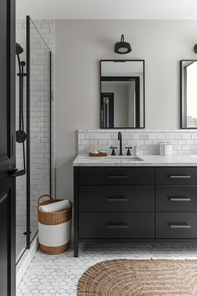 Matte Black Fixtures for Bold Contrast
