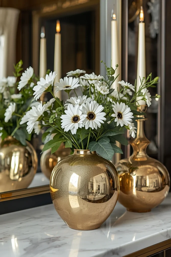 Metallic Accent Glam Vase