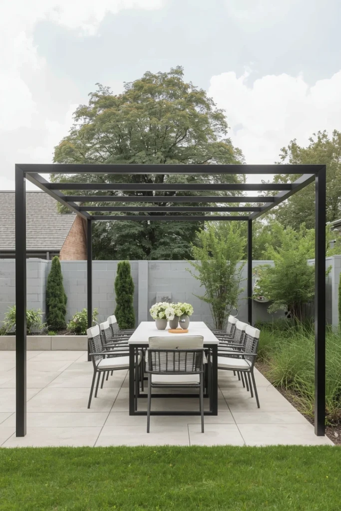 Outdoor Dining Area With Pergola