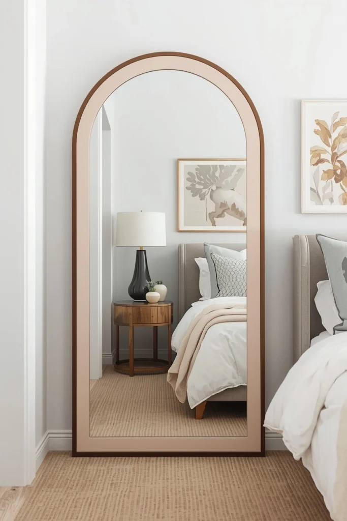 Painted Arch Mirror for Soft Curves