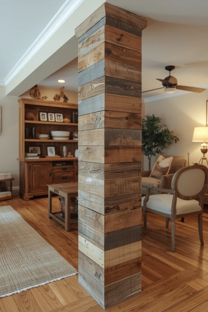 Rustic Reclaimed Wood Column