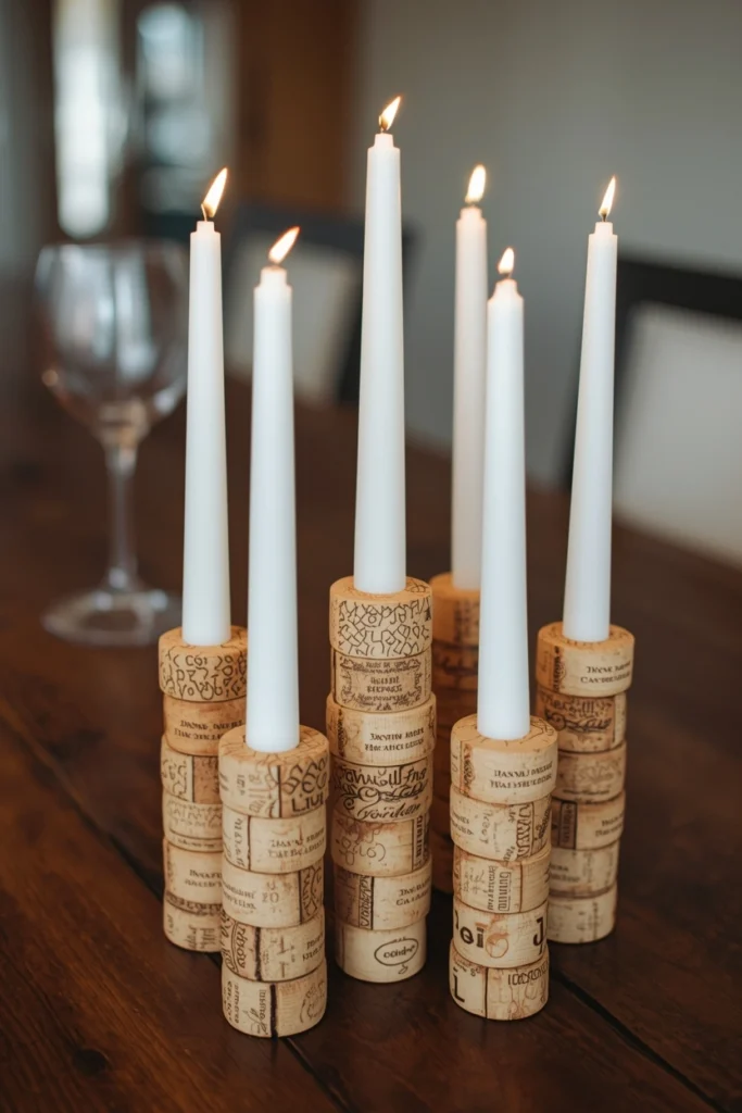 Wine Cork Candle Holder Cluster