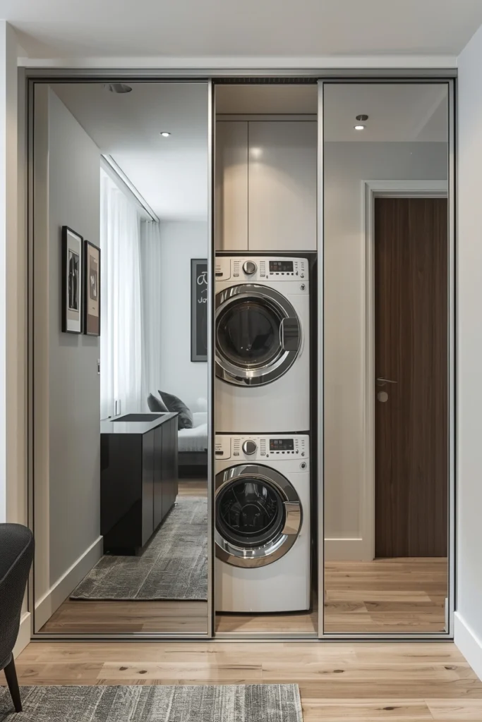 Behind Mirrored Sliding Panels