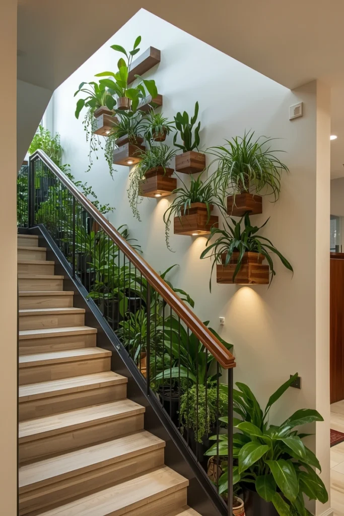 Staircase Green Accent Wall