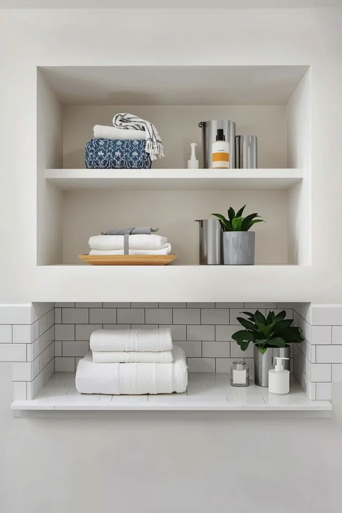Bathroom Built-In Shelving Niches