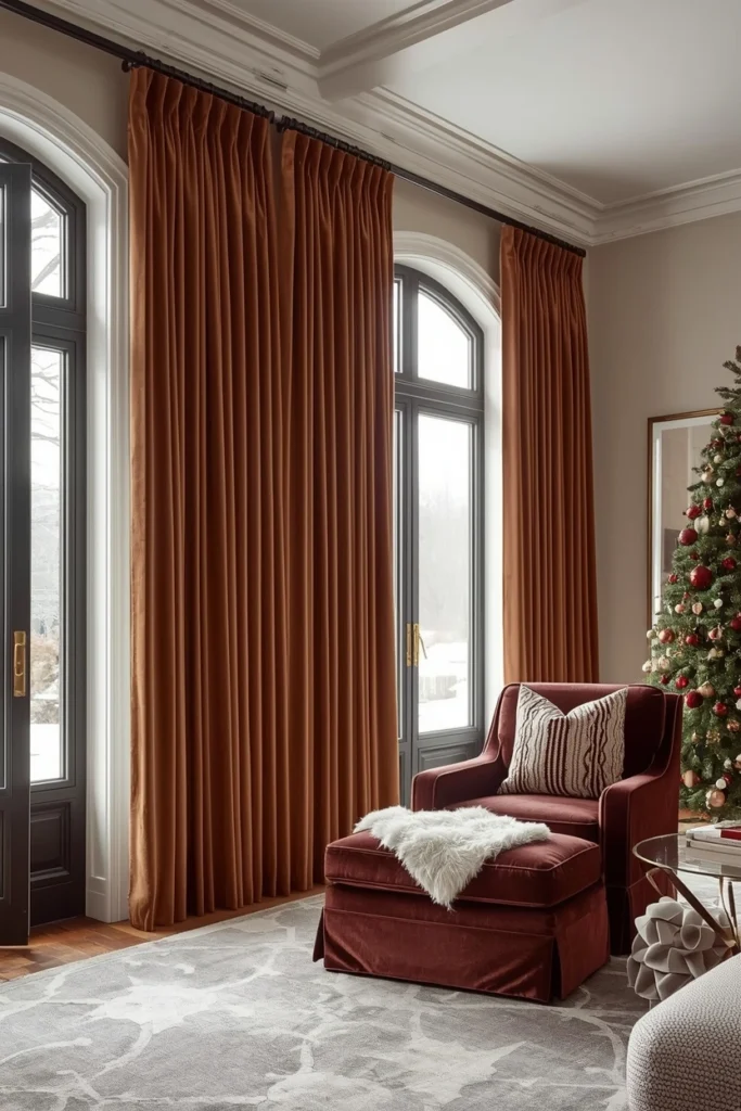 Floor-to-Ceiling Draped Curtains