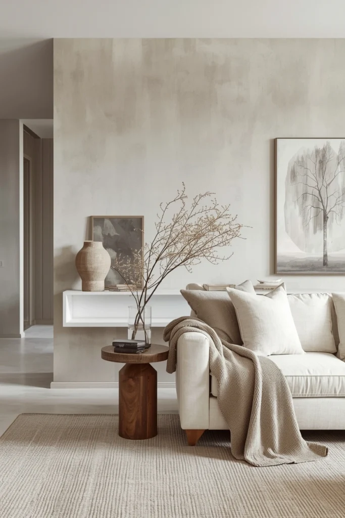 Greige Limewash Open-Concept Space