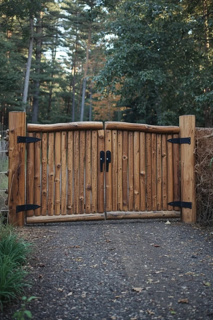 Log-Style Rustic Gate