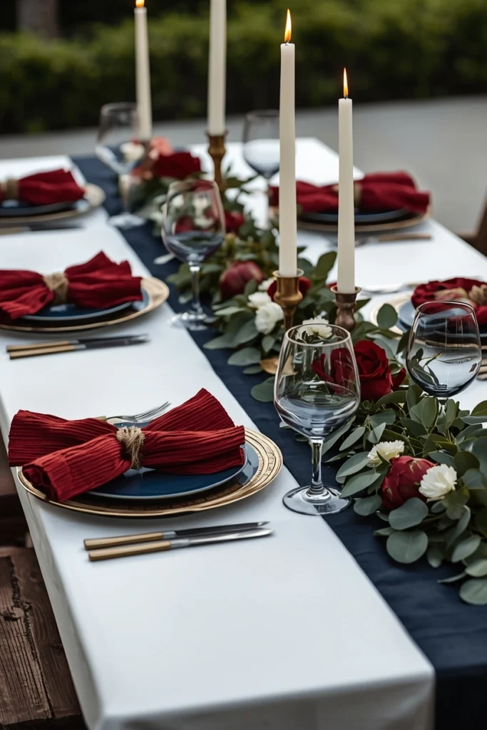 Statement Patriotic Tablescape with Mixed Textures