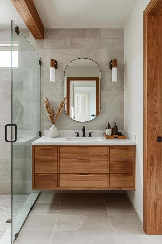 Warm Wood Accents for Contrast