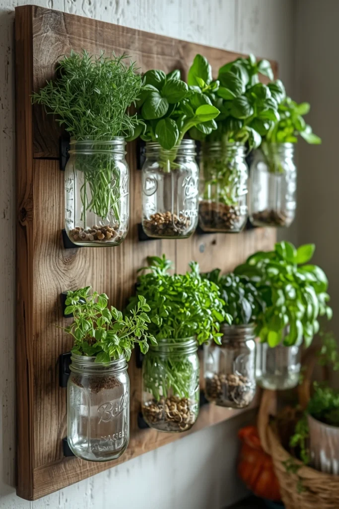 Mason Jar Wall Garden