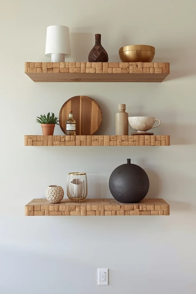 Wine Cork Floating Shelves Accent