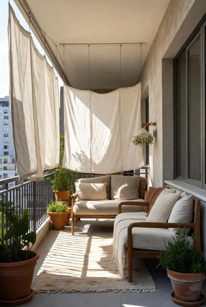 Hanging Fabric Panels for Layered Texture