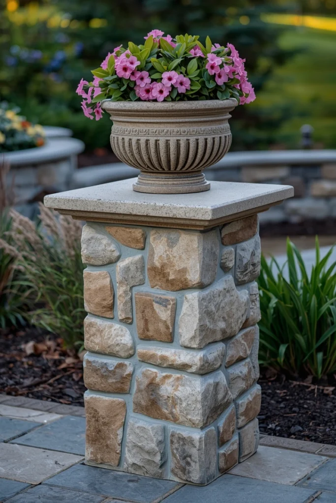 Outdoor Stone-Look Pedestal