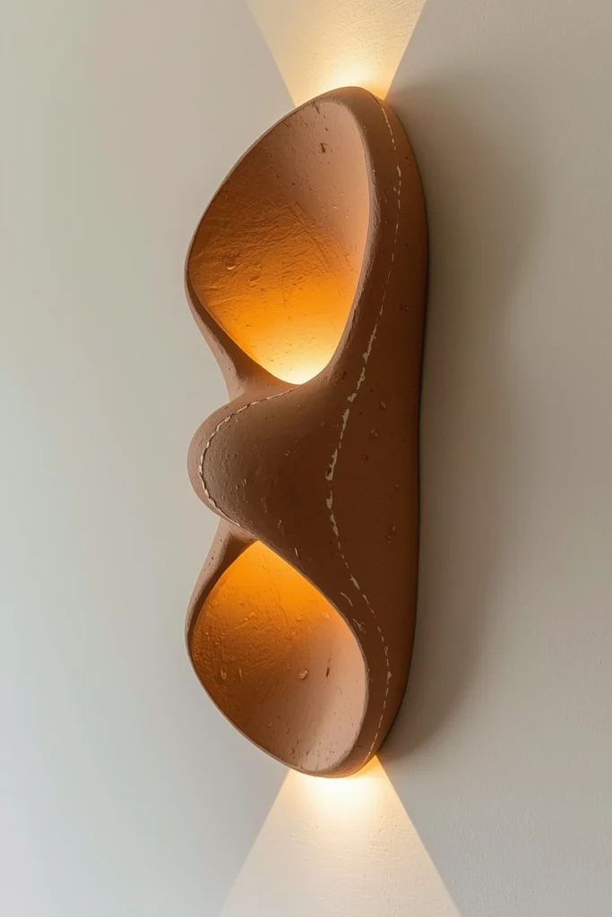 Sculptural Clay Wall Sconce
