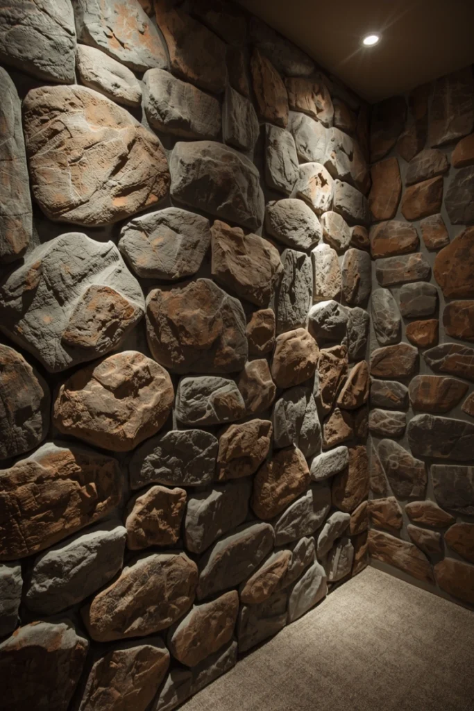 Basement Faux Castle Wall