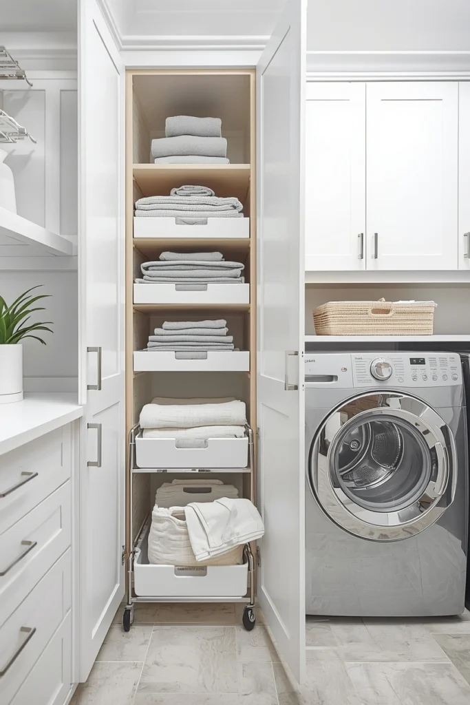 Built-In Rolling Laundry Carts