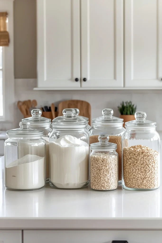 Glass Jars with Baking Essentials