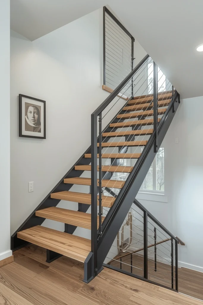 Minimalist Staircase With Open Railing
