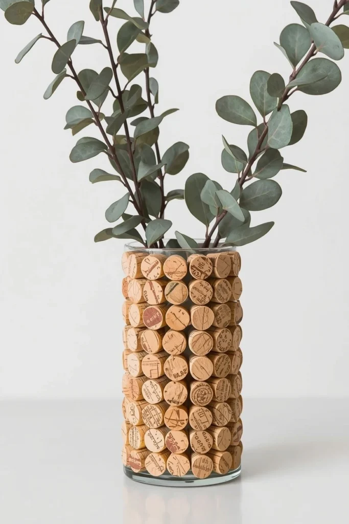 Wine Cork Sculptural Vase Wrap