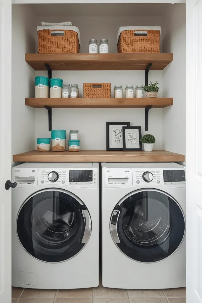 Add Open Floating Shelves for Storage