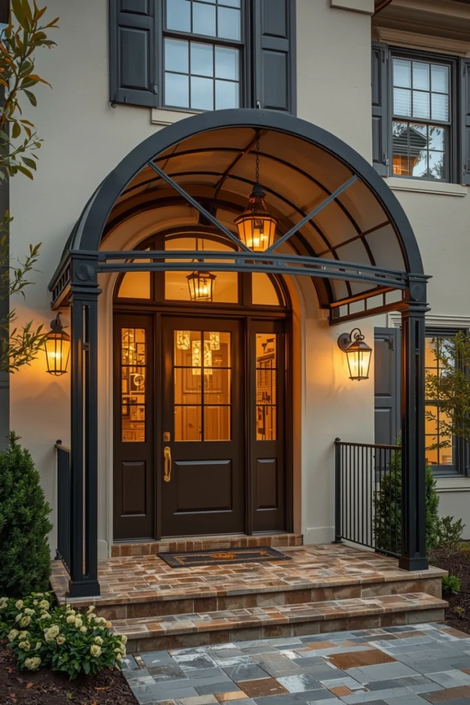 Curved Metal Awning with Elegant Flow