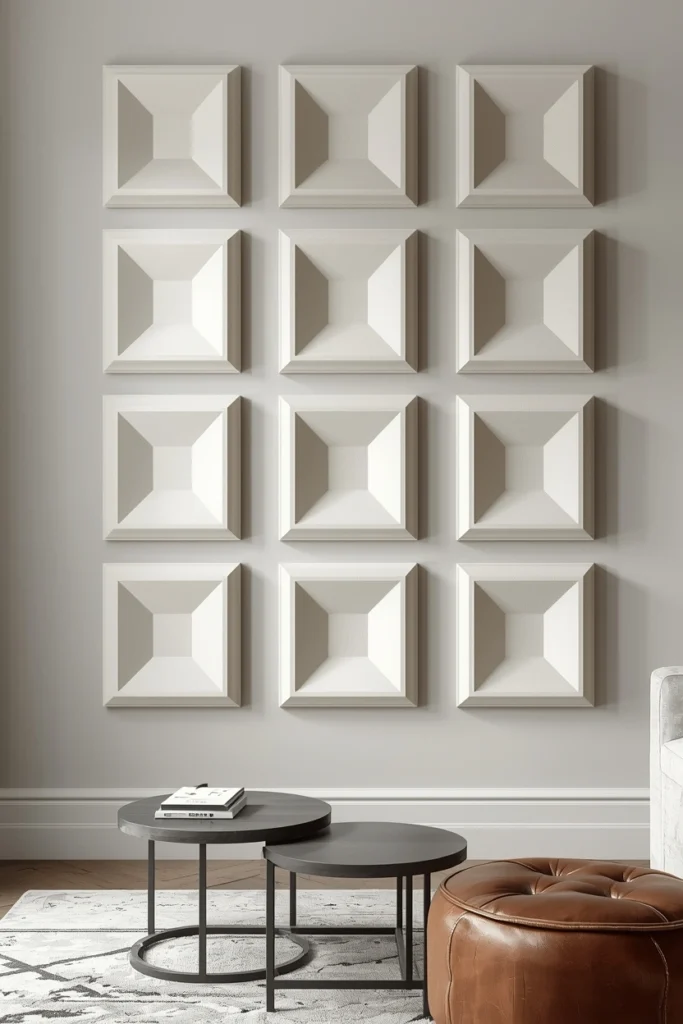 Geometric Relief Block Art