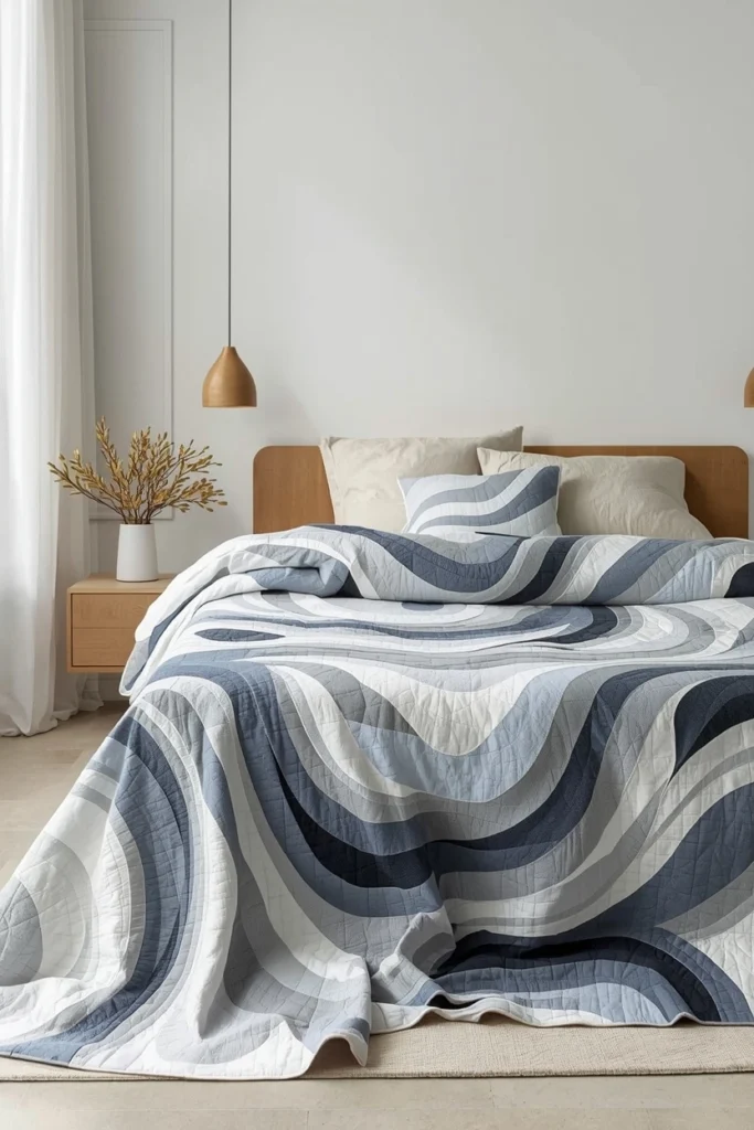 Organic Curve Patchwork Quilt