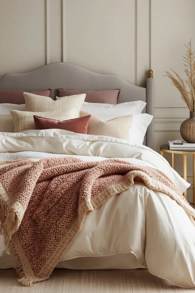 Plush Layered Bedding with Textural Contrast