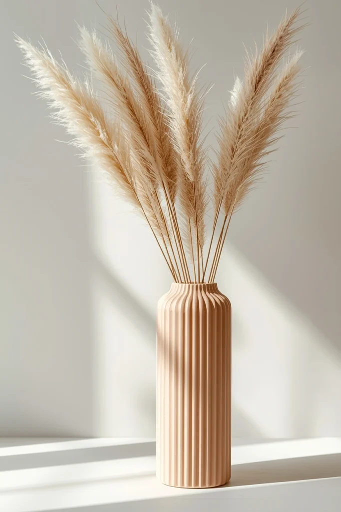 Sculptural Ribbed Clay Vases