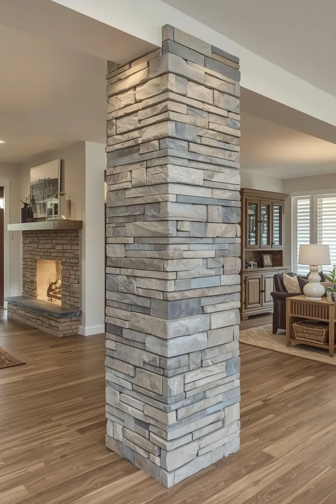 Stone Veneer Statement Column