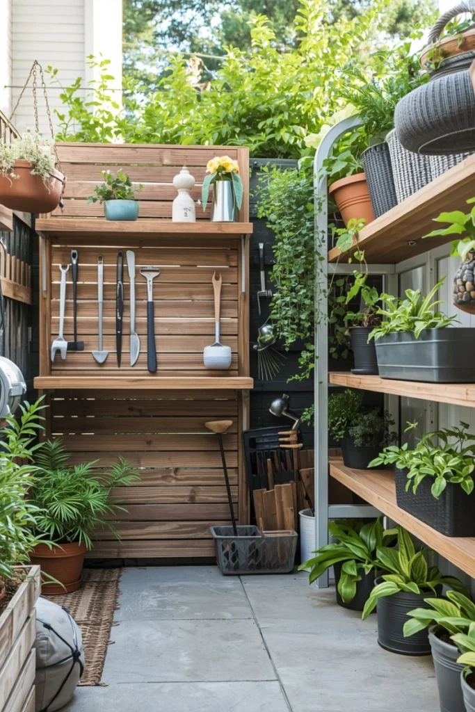 Use Vertical Space for Greenery and Storage