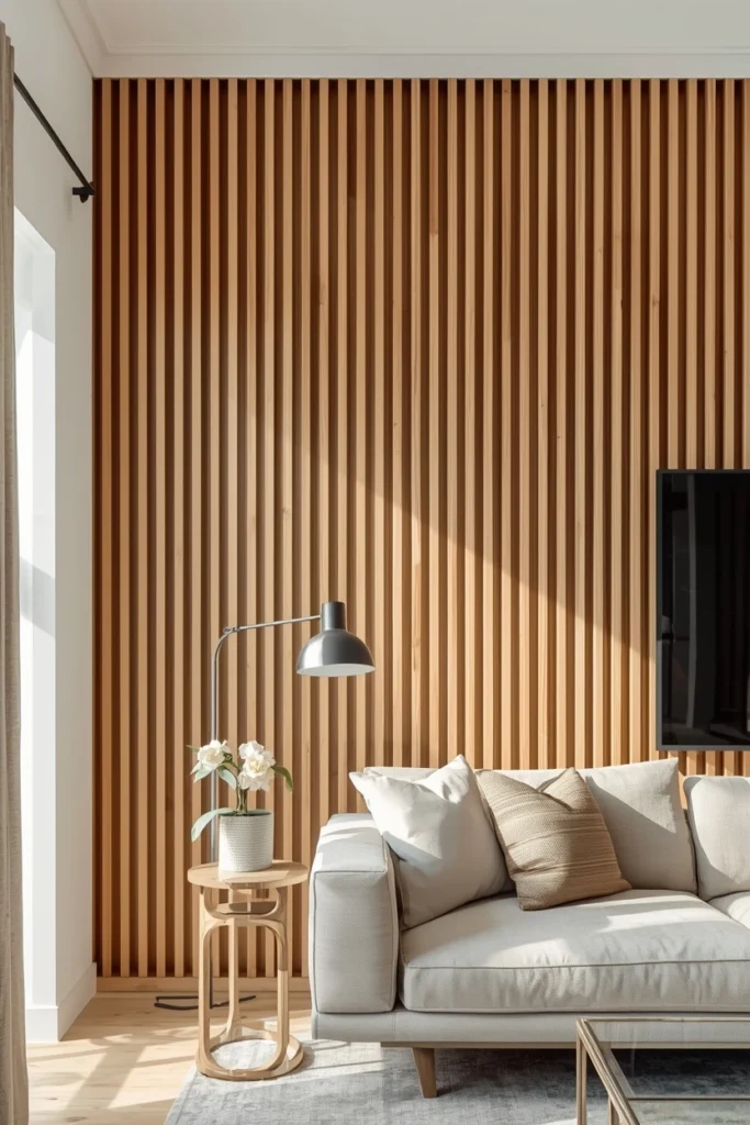 Vertical Wood Slat Wall