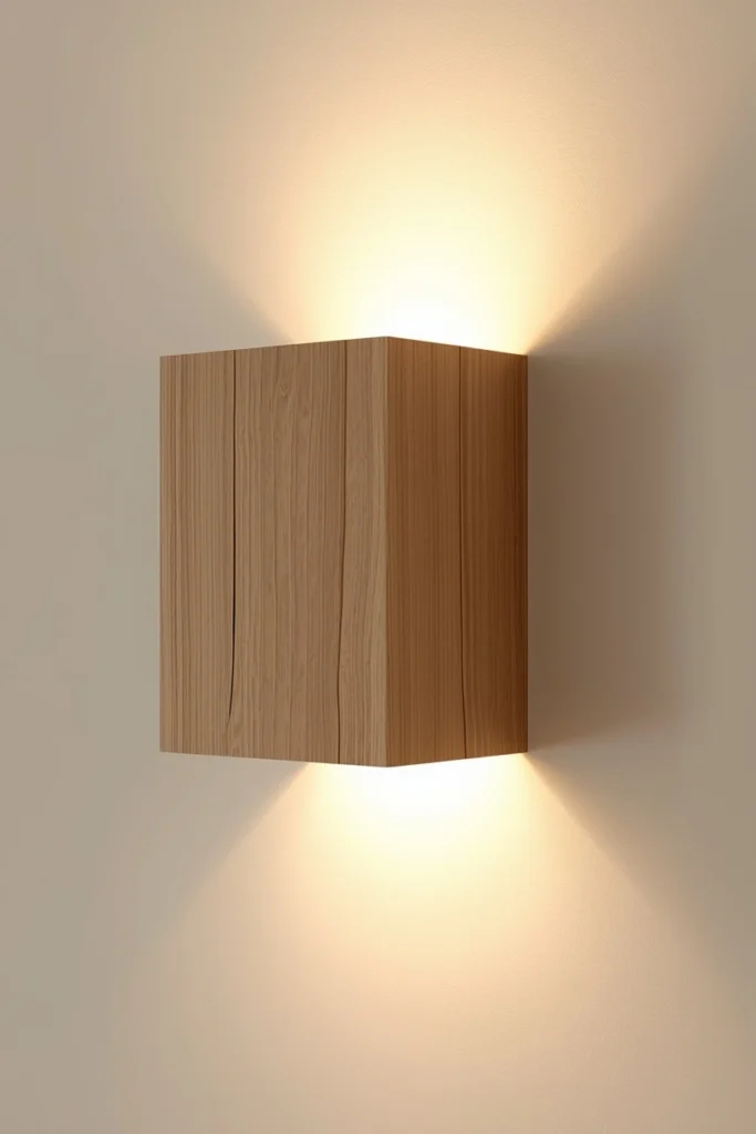 Wooden Block Scandinavian Sconce