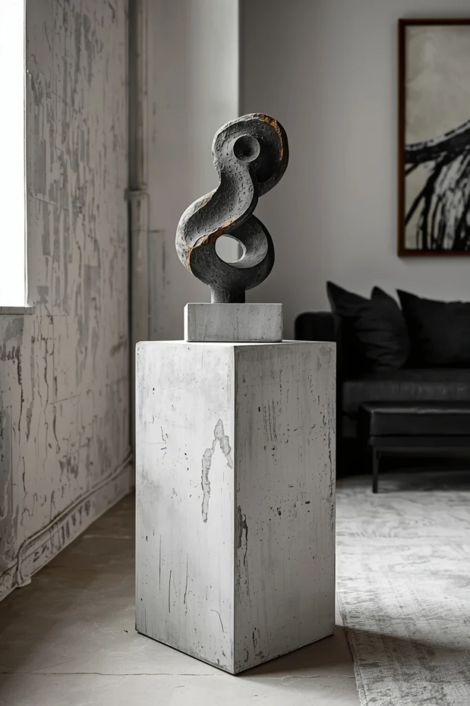 Concrete-Inspired Industrial Pedestal