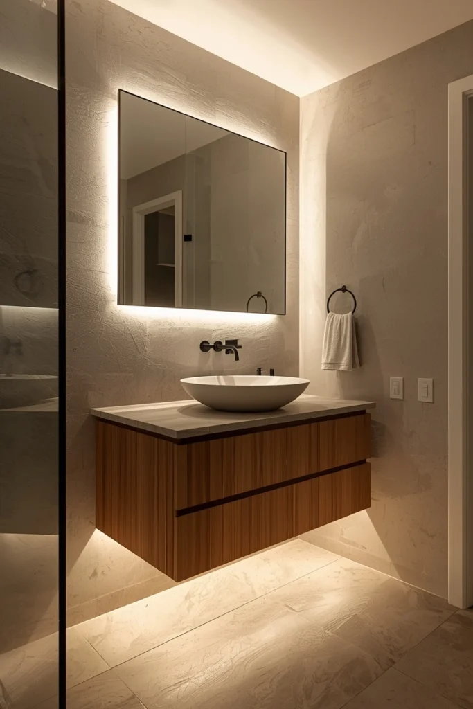 Floating Vanity with Underlighting