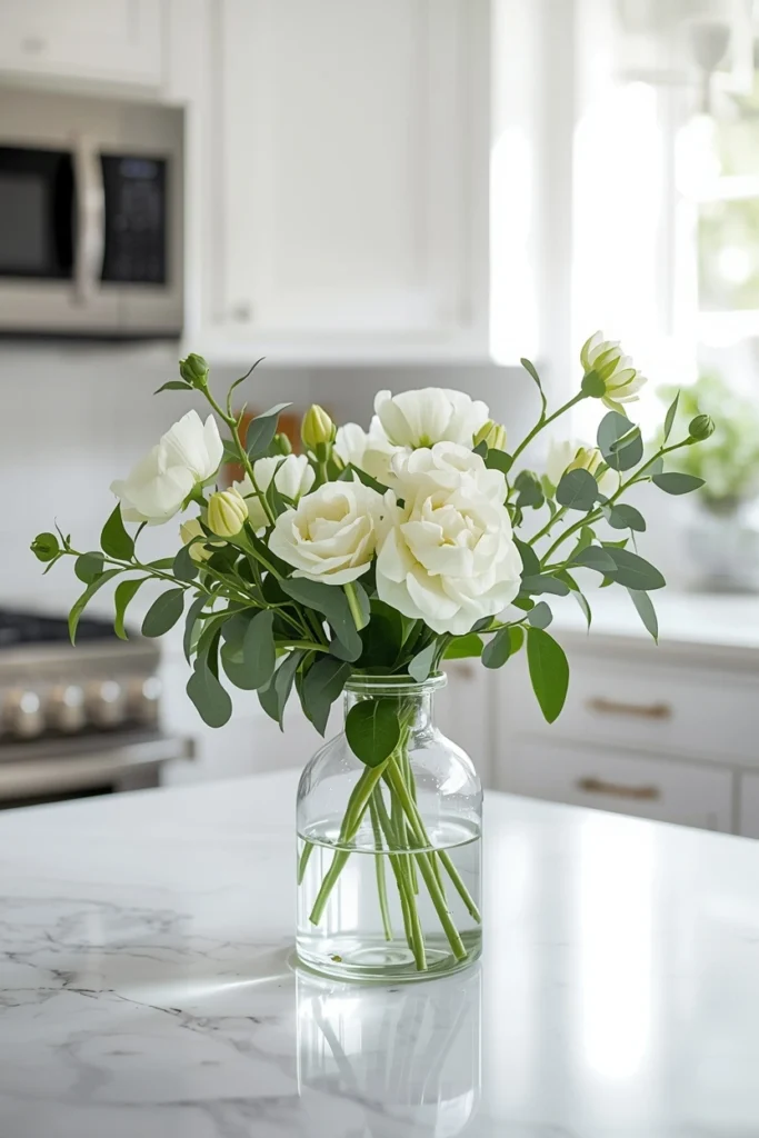 Fresh Flowers or Greenery in a Simple Vase
