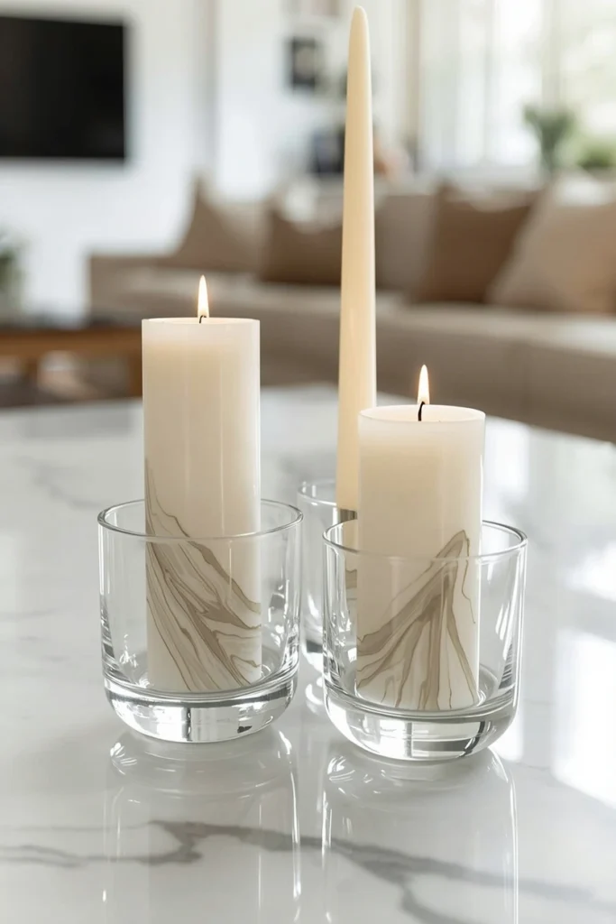 Marble-Effect Glass Holders