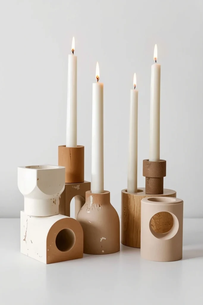 Modern Clay Candle Holders