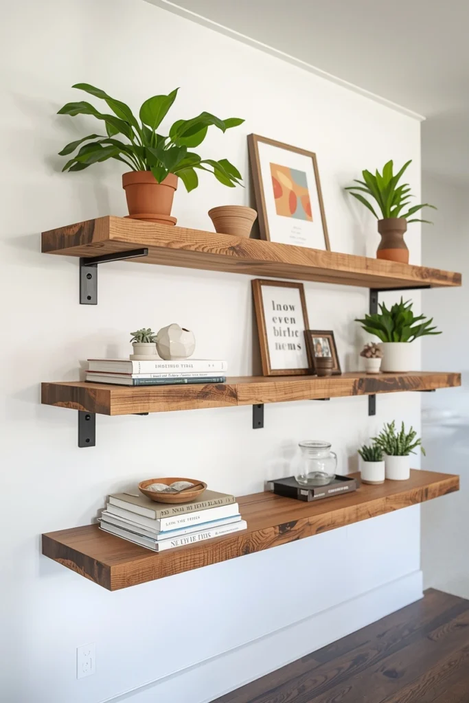 Reclaimed Wood Floating Shelves