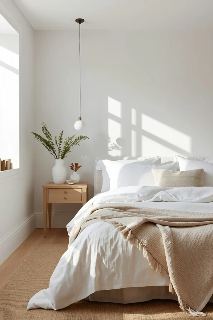 Soft White Limewash Bedroom Walls