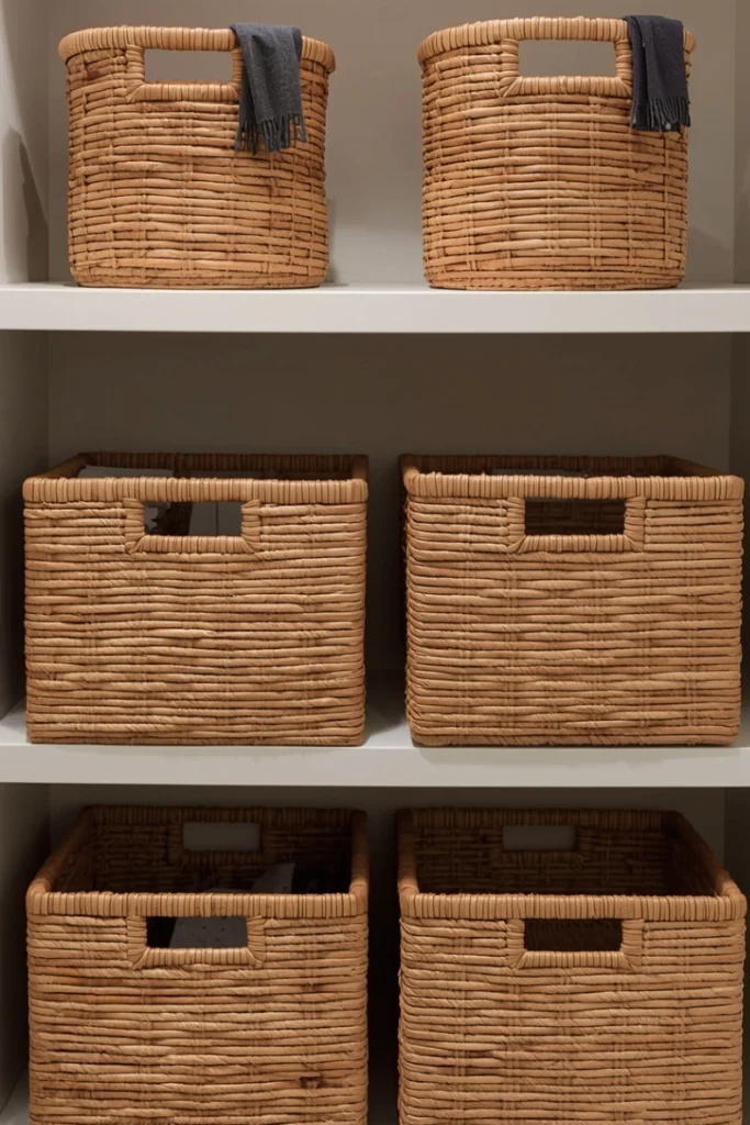 Use Woven Baskets for Stylish Organization