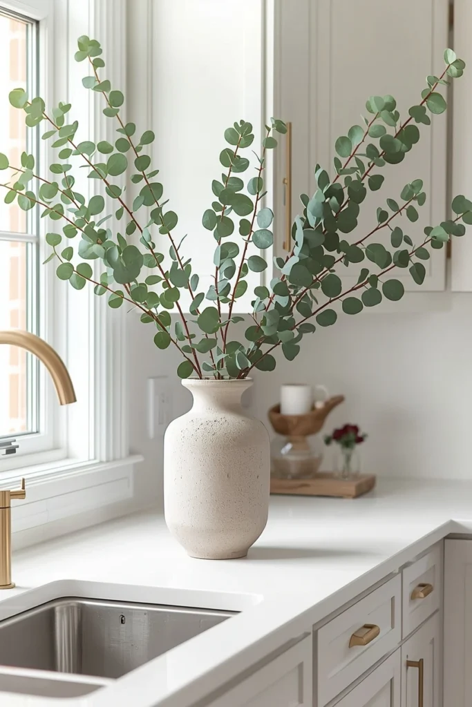 Add a Statement Vase with Greenery