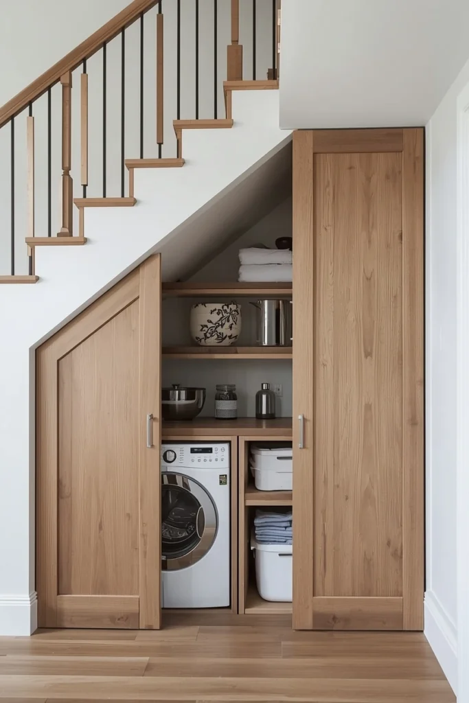 Hidden Under Staircase Laundry