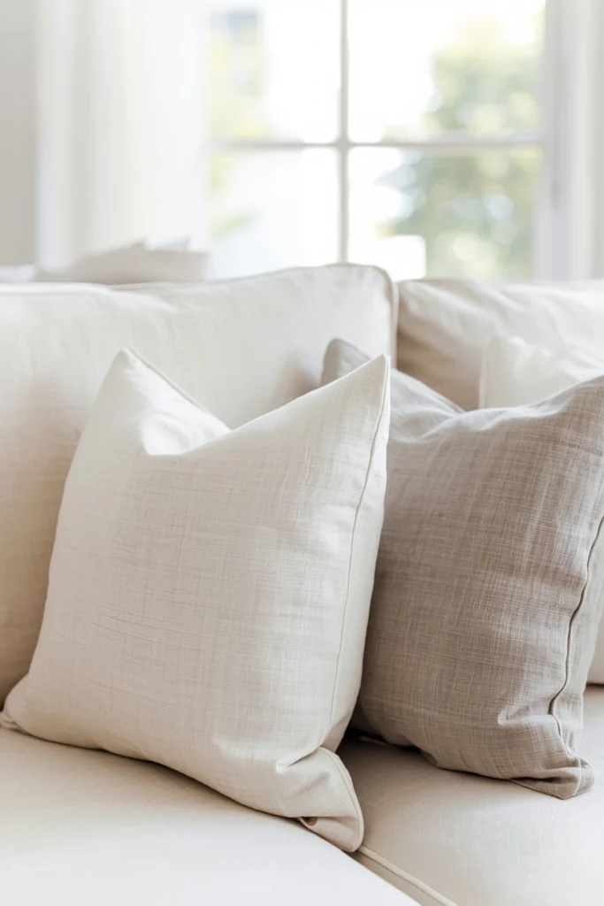 Neutral Linen Throw Pillow Covers